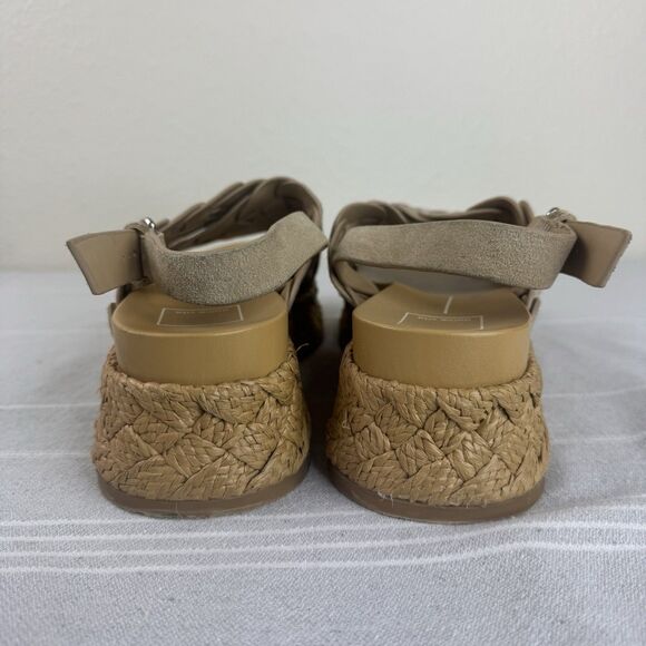 Dolce Vita Winder Crossover Strap Espadrille Platform Sandals Beige Tan 9.5 - Picture 12 of 14